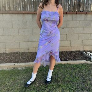 Floral Lavender Midi Dress